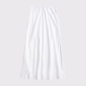 Abercrombie & Fitch Mid Rise Linen-Blend Maxi Skirt SMALL
